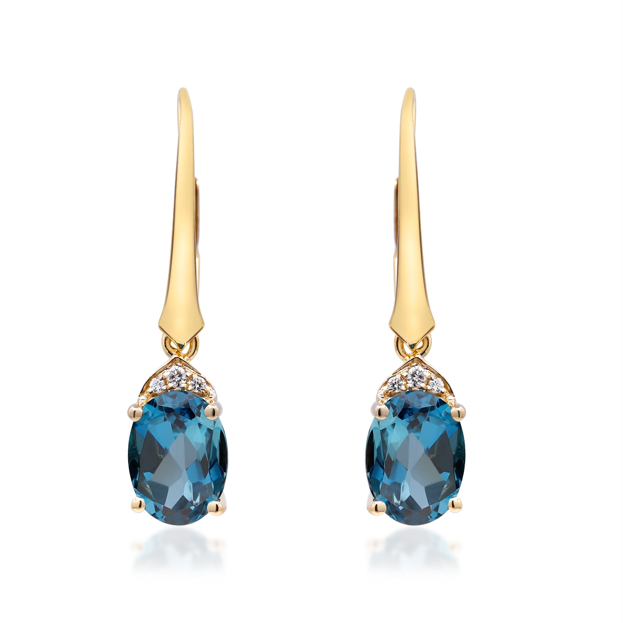14K Yellow Gold London Blue Topaz Earrings – cirari