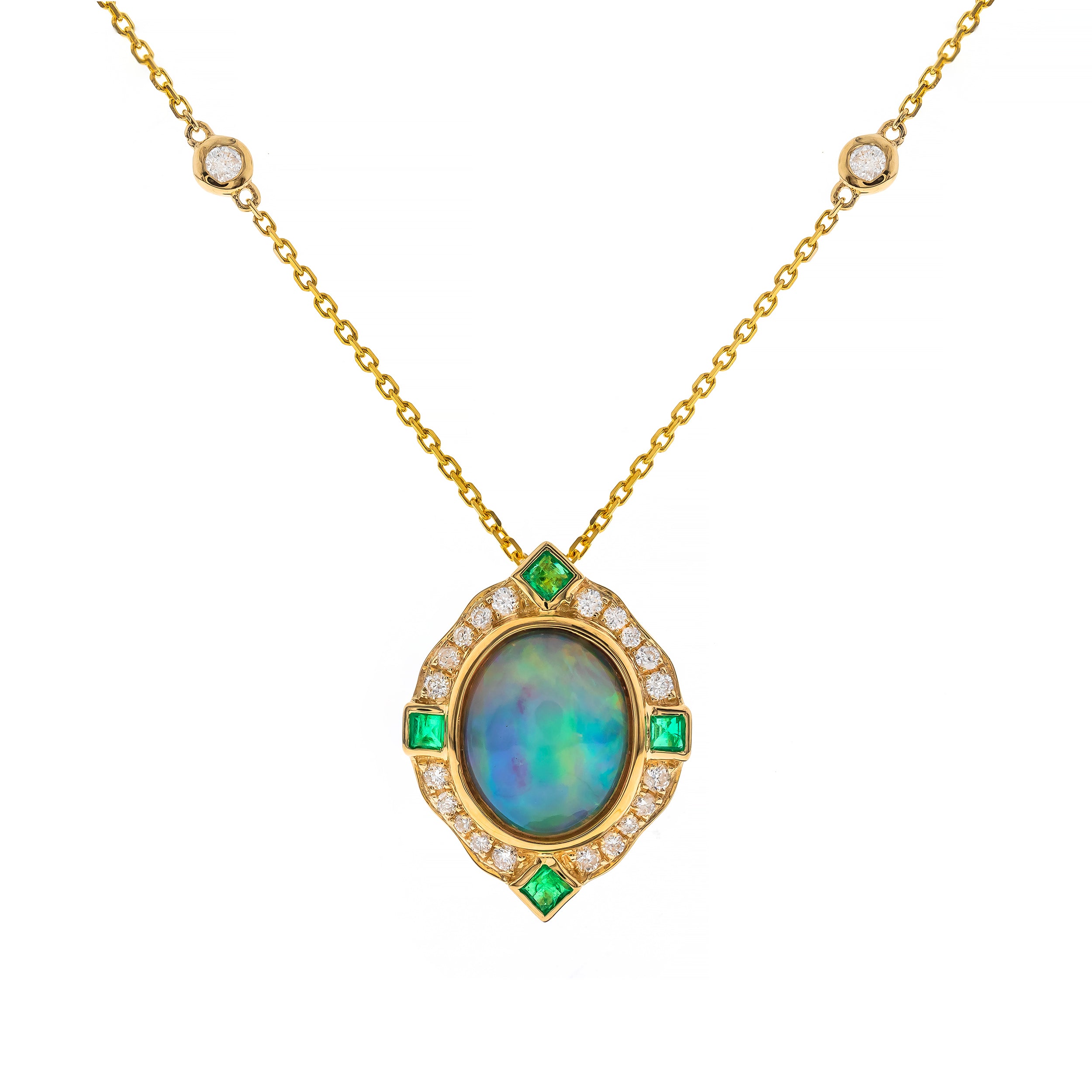 14k store natural opal pendant