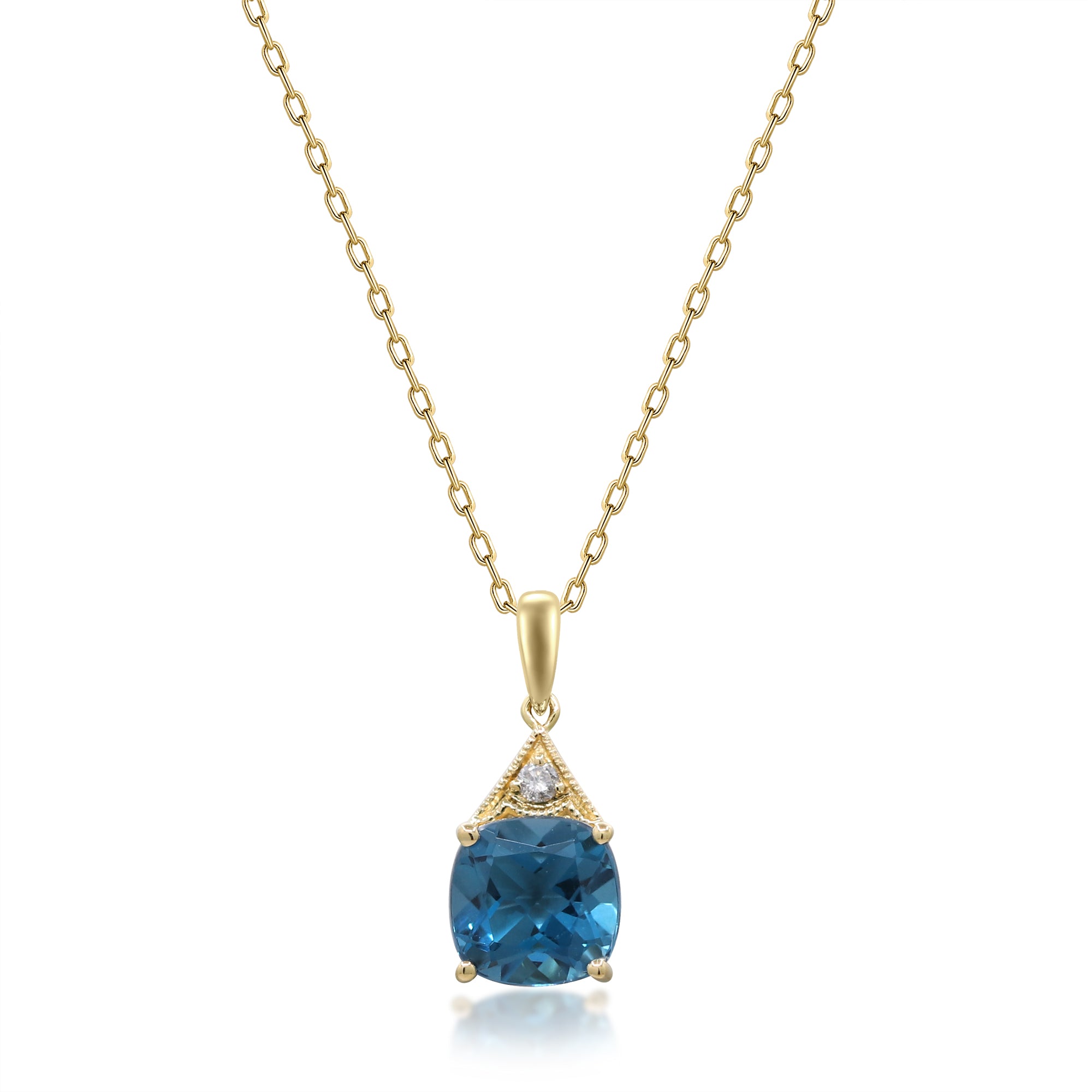 14K Yellow Gold London Blue Topaz Pendant – cirari