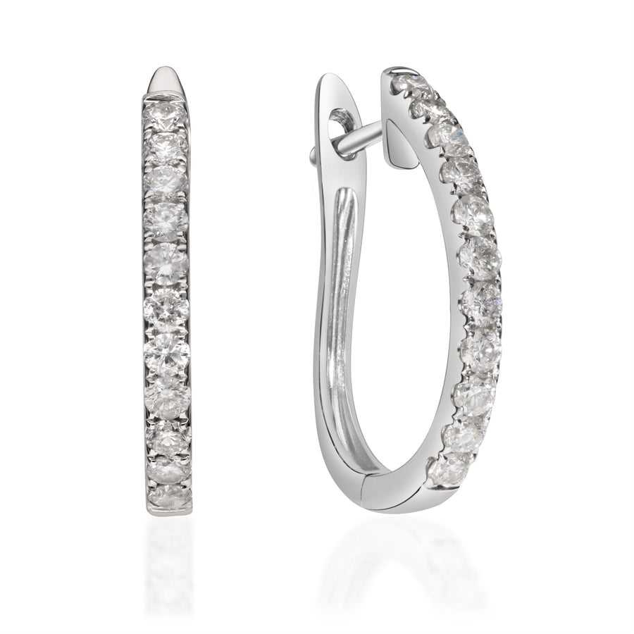 14K White Gold White Diamond Earring