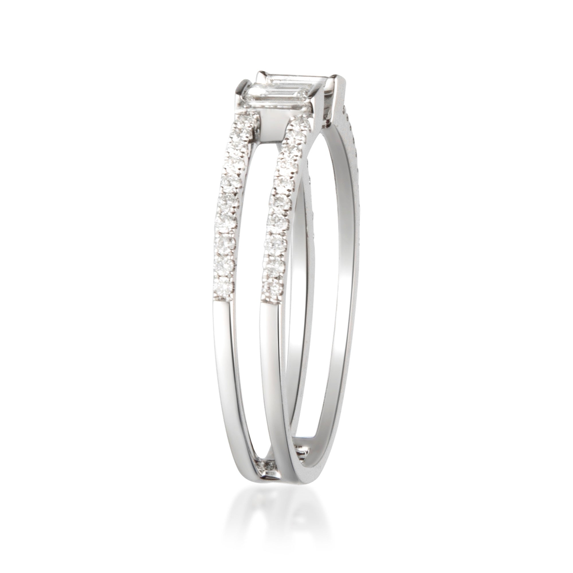 14KT White Gold & Diamond Classic Book Diamond Overatures Band Ring - 3/4  ctw - Pierce Jewelers