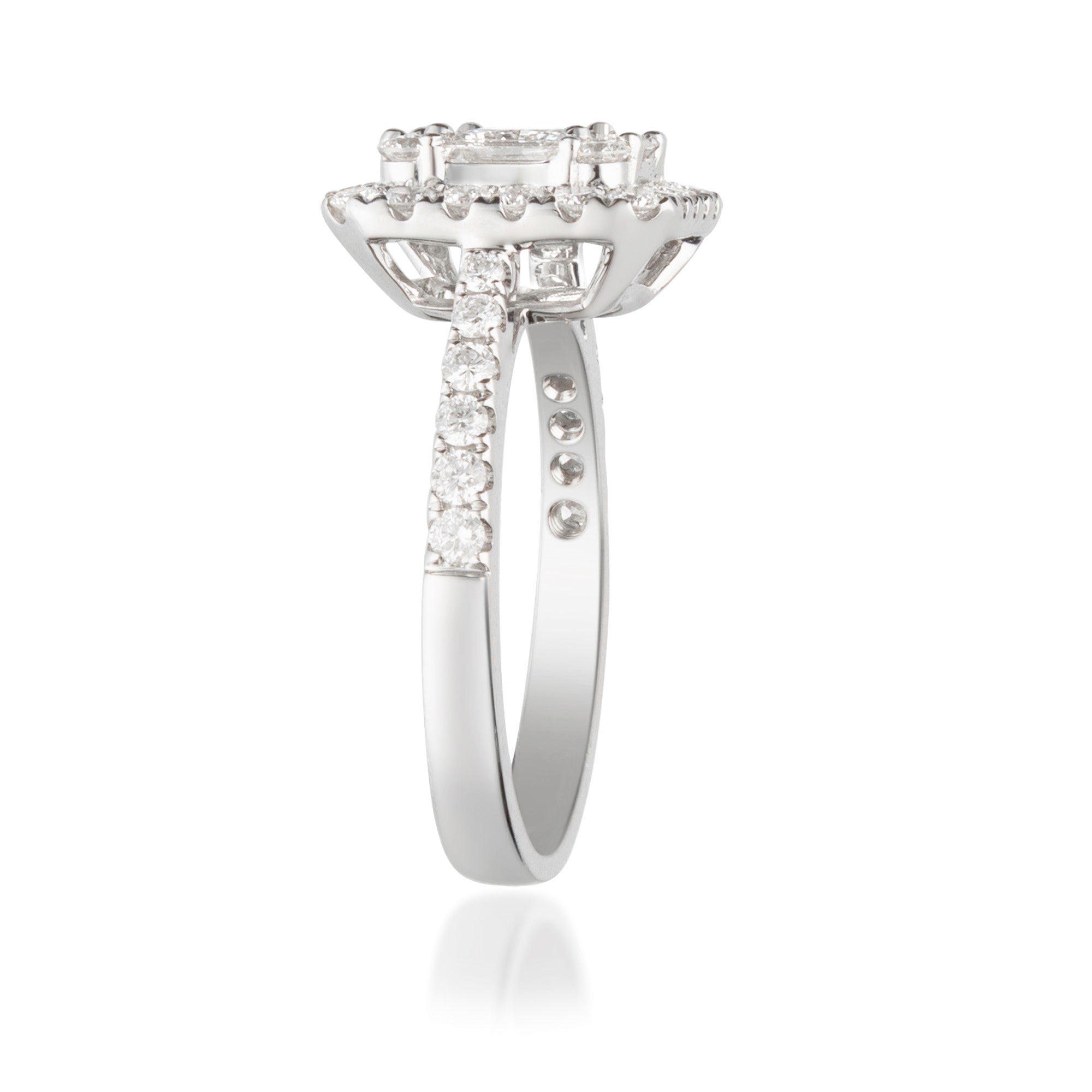 18 Karat White Gold Engagement Cluster Ring – cirari