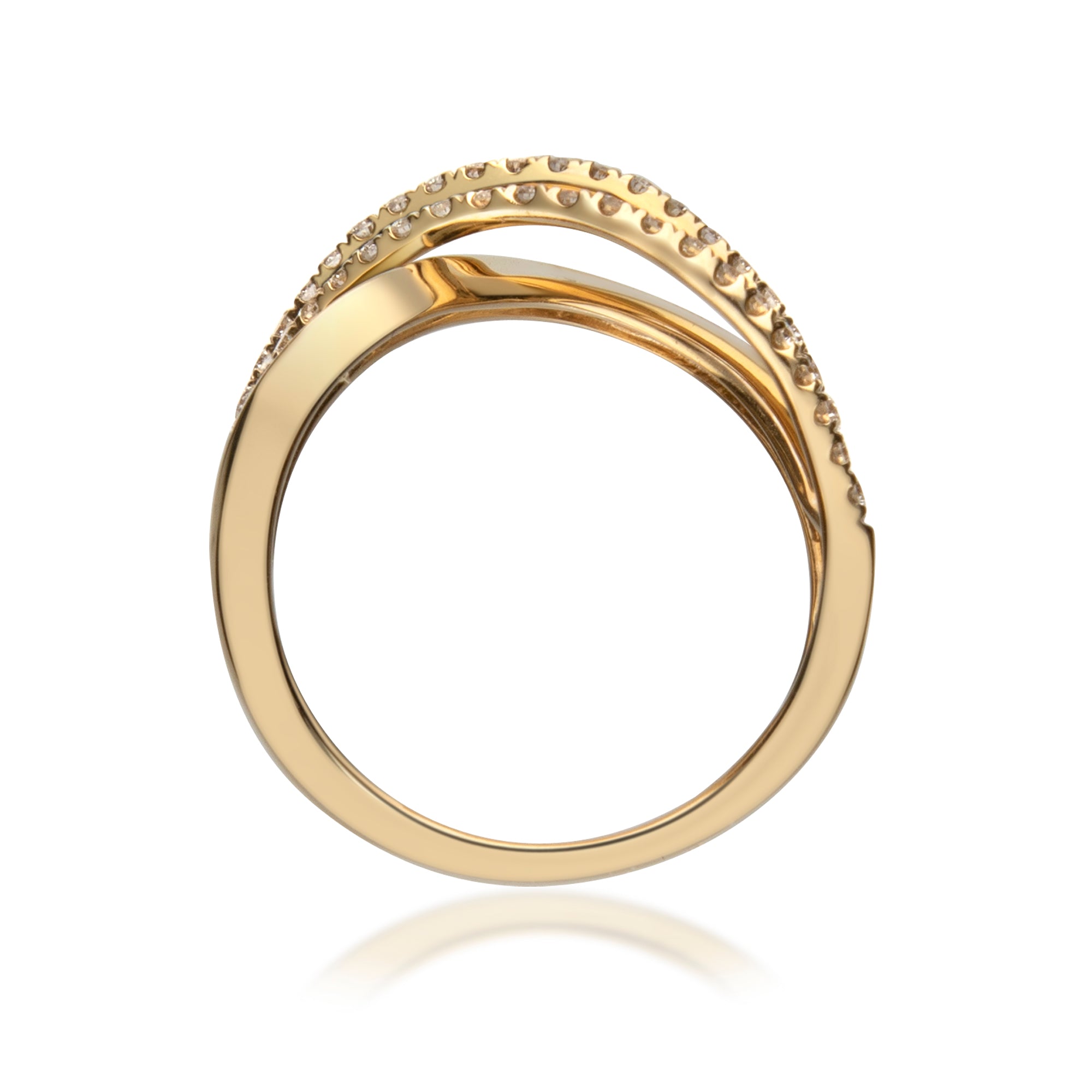 14 Karat Yellow Gold Criss Cross Diamond Ring – cirari