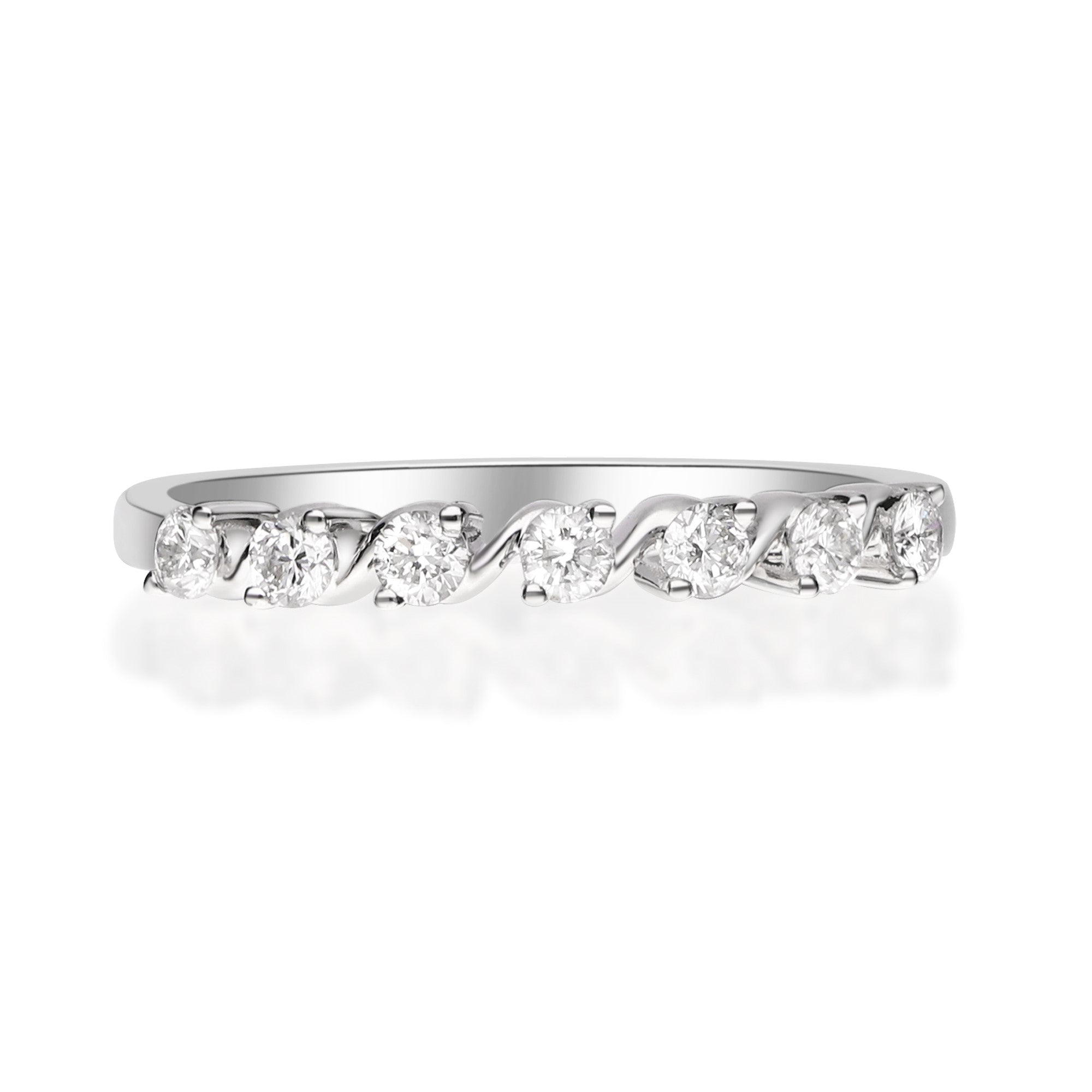 18K White Gold Diamond Beaded Ring – cirari