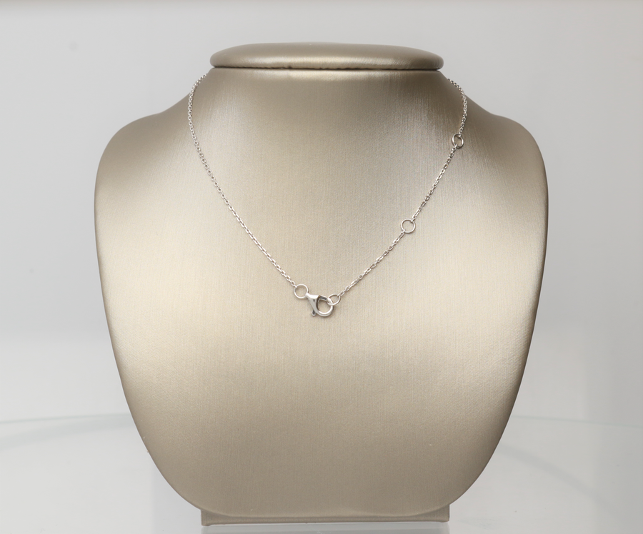 14 Karat White Gold Diamond Beaded Necklace