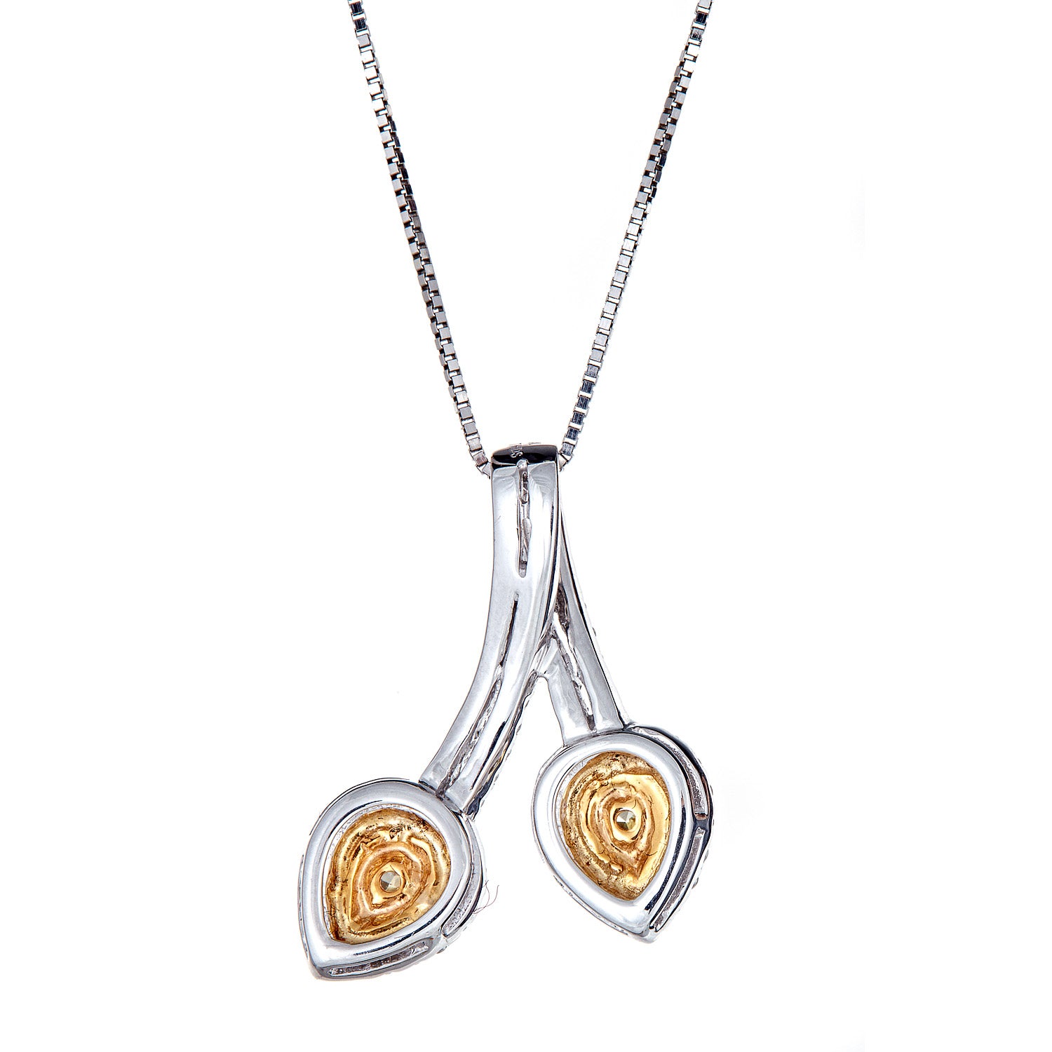 14K TWO TONE NATURAL D YELLOW DIAMOND PENDANT – cirari