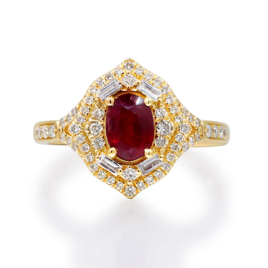 14K Yellow Gold Ruby Ring