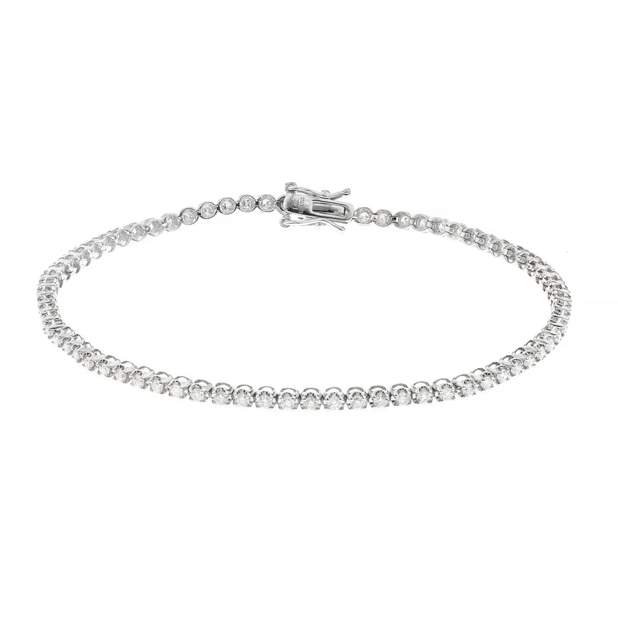 14K White Gold White Diamond Bracelets