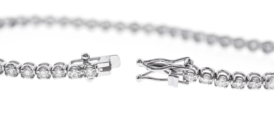 14K White Gold White Diamond Bracelets