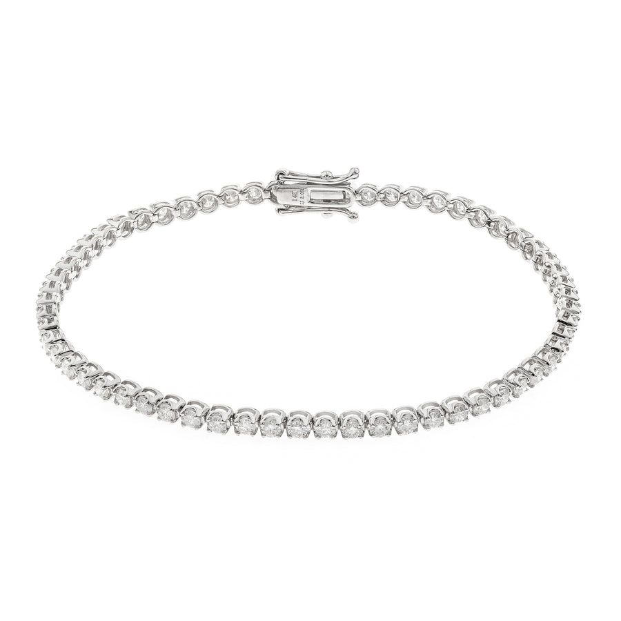 14K White Gold White Diamond Bracelets