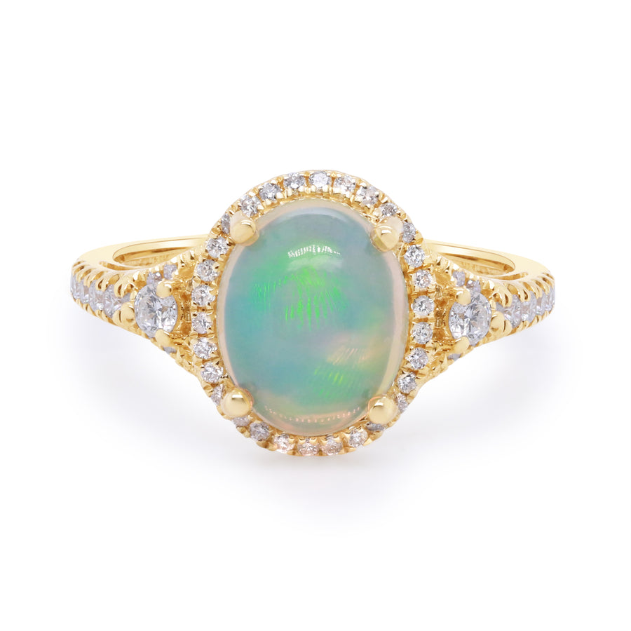 14K Yellow Gold Opal Ring