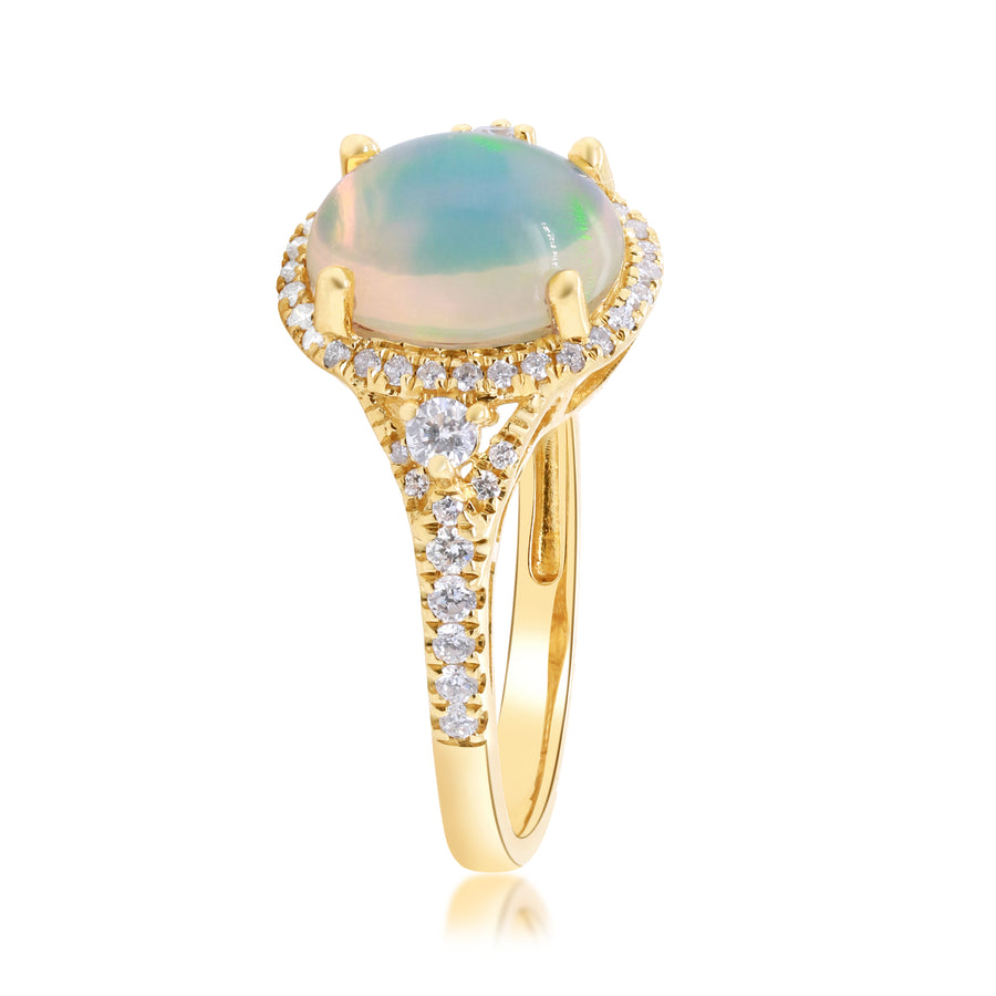 14K Yellow Gold Opal Ring