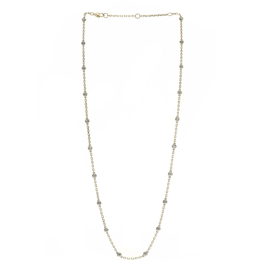 14K Yellow Gold White Diamond Necklace