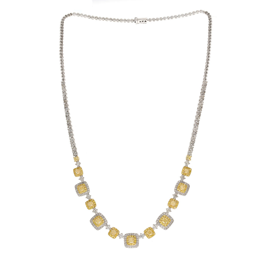 14K TT Gold Yellow Diamond Necklace