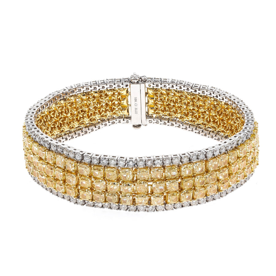 18K TT Gold Yellow Diamond Bracelets