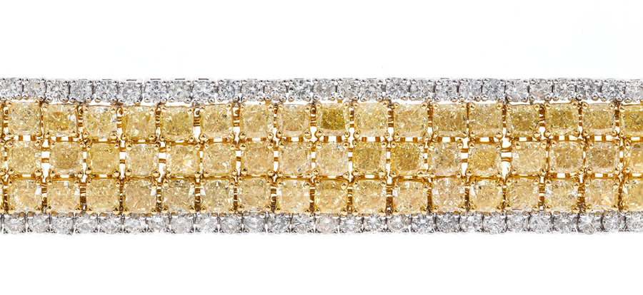 18K TT Gold Yellow Diamond Bracelets