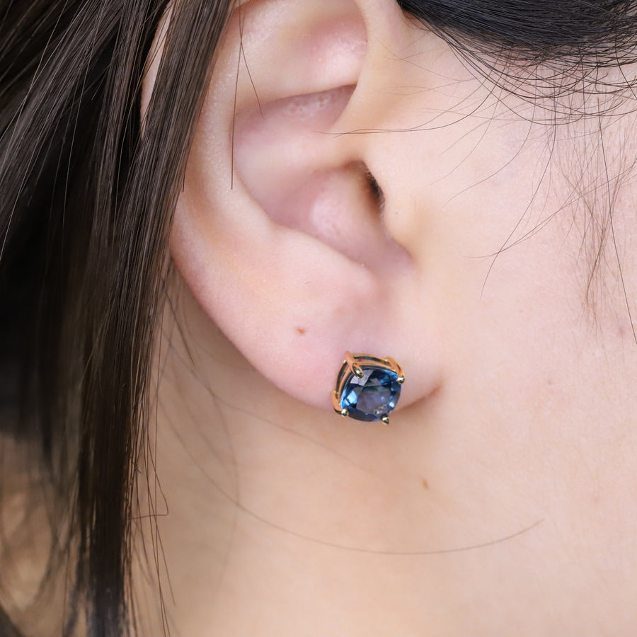 14K Yellow Gold London Blue Topaz Earrings