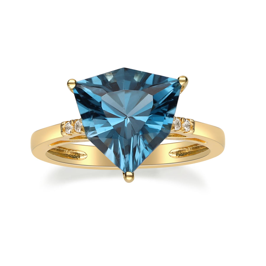 14K Yellow Gold London Blue Topaz Ring