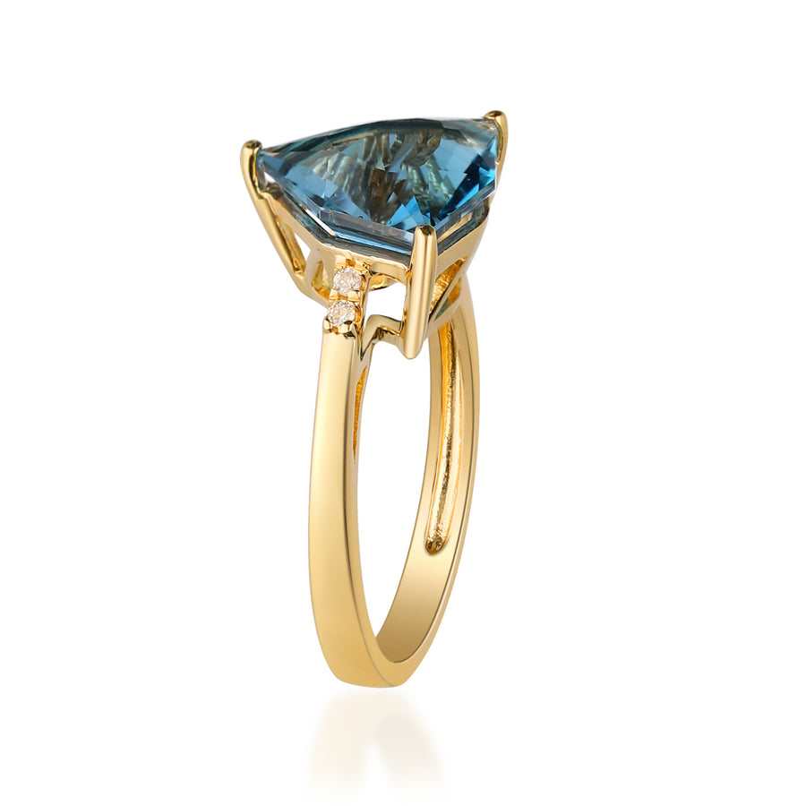 14K Yellow Gold London Blue Topaz Ring