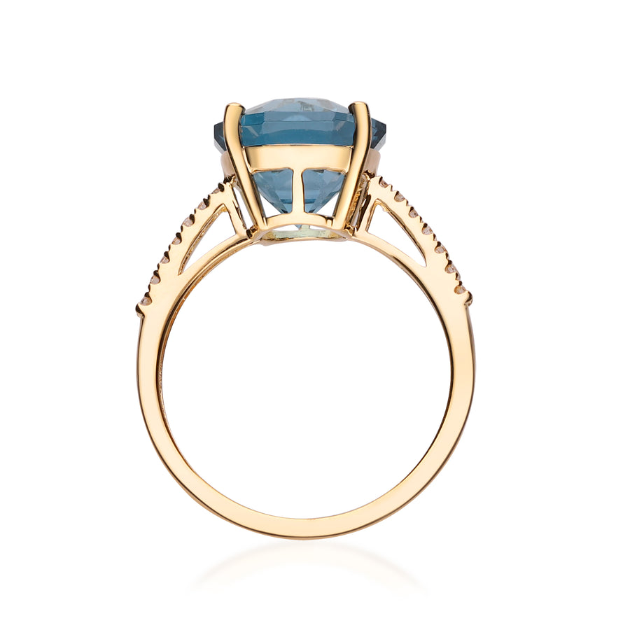 14K Yellow Gold London Blue Topaz Ring