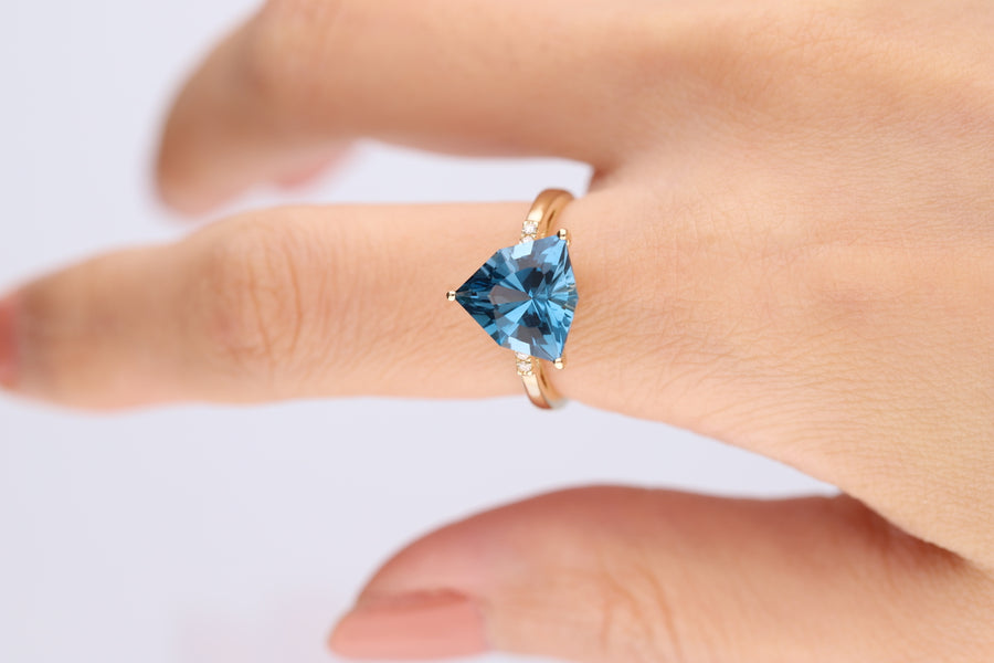 14K Yellow Gold London Blue Topaz Ring