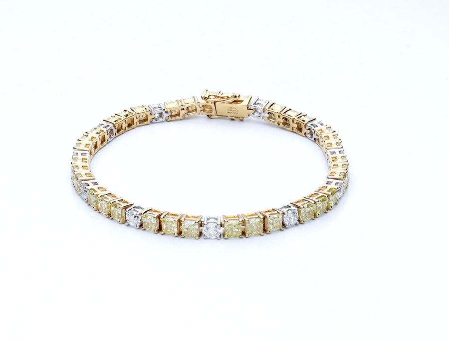 18K TT Gold Yellow Diamond Bracelets