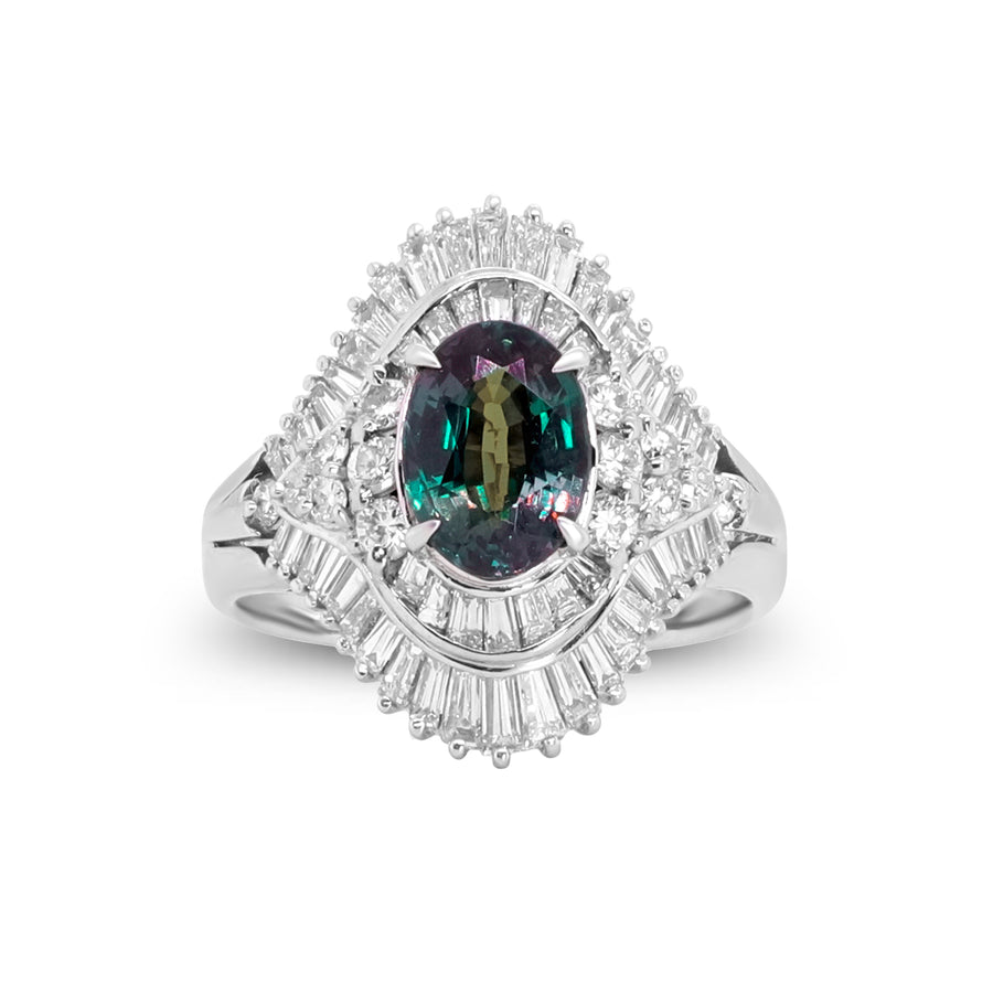 Plat 900 Alexandrite Ring