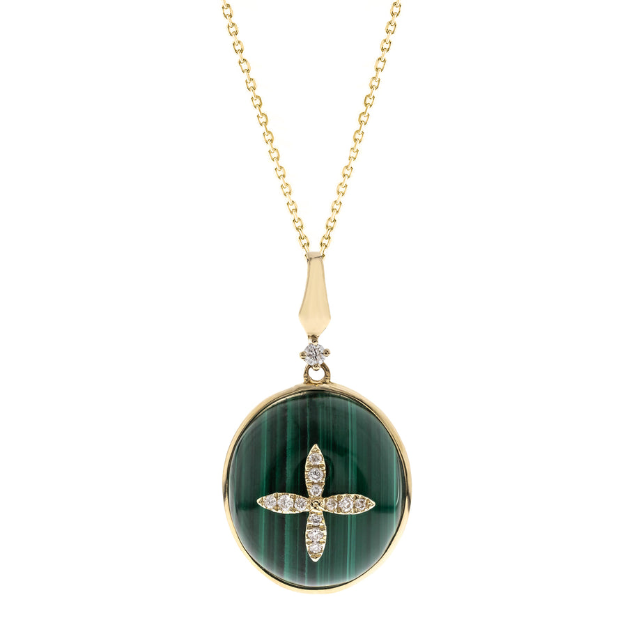 14K Yellow Gold Malachite Pendant