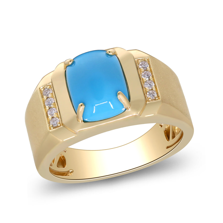 14K Yellow Gold Turquoise Ring