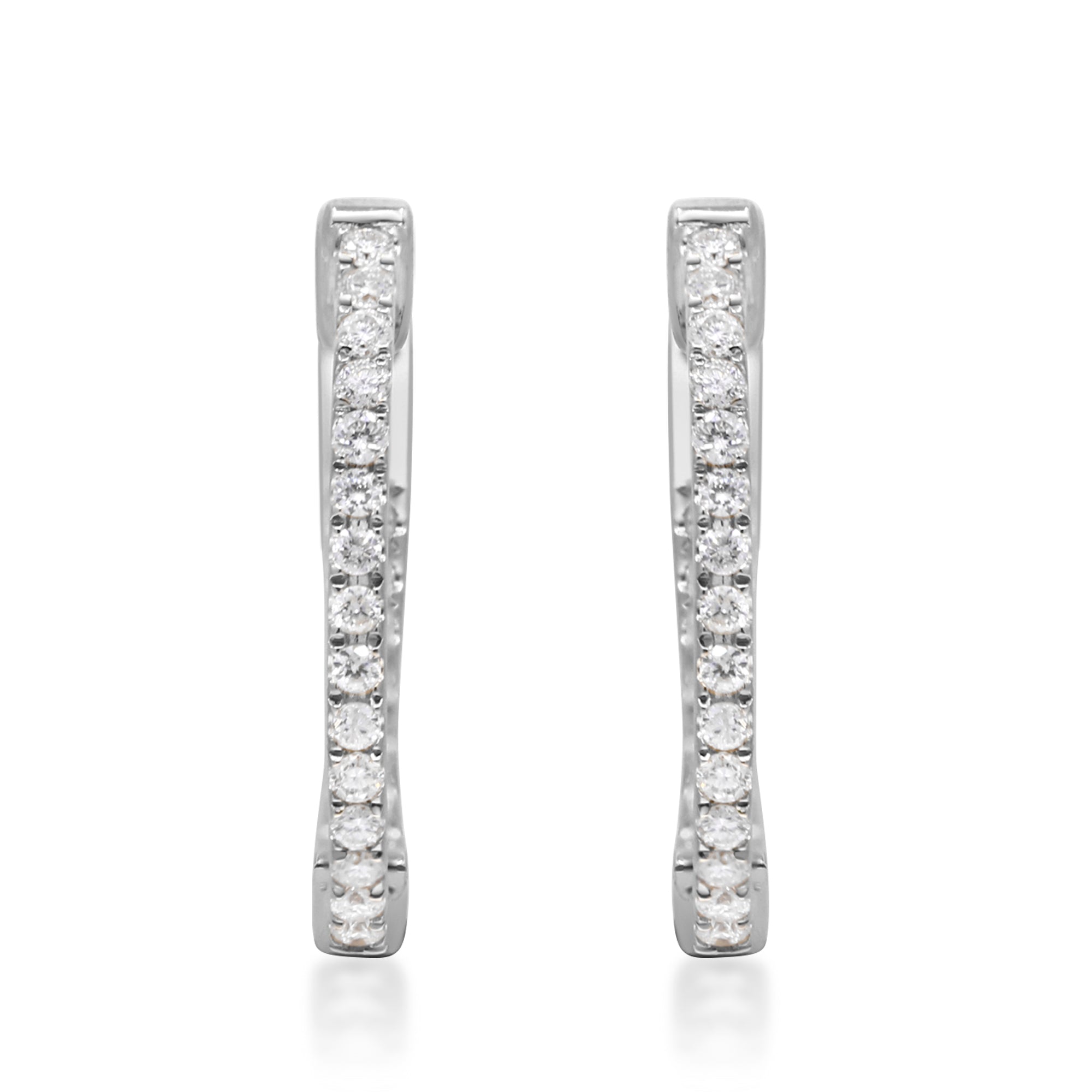 14K White Gold White Diamond Earring