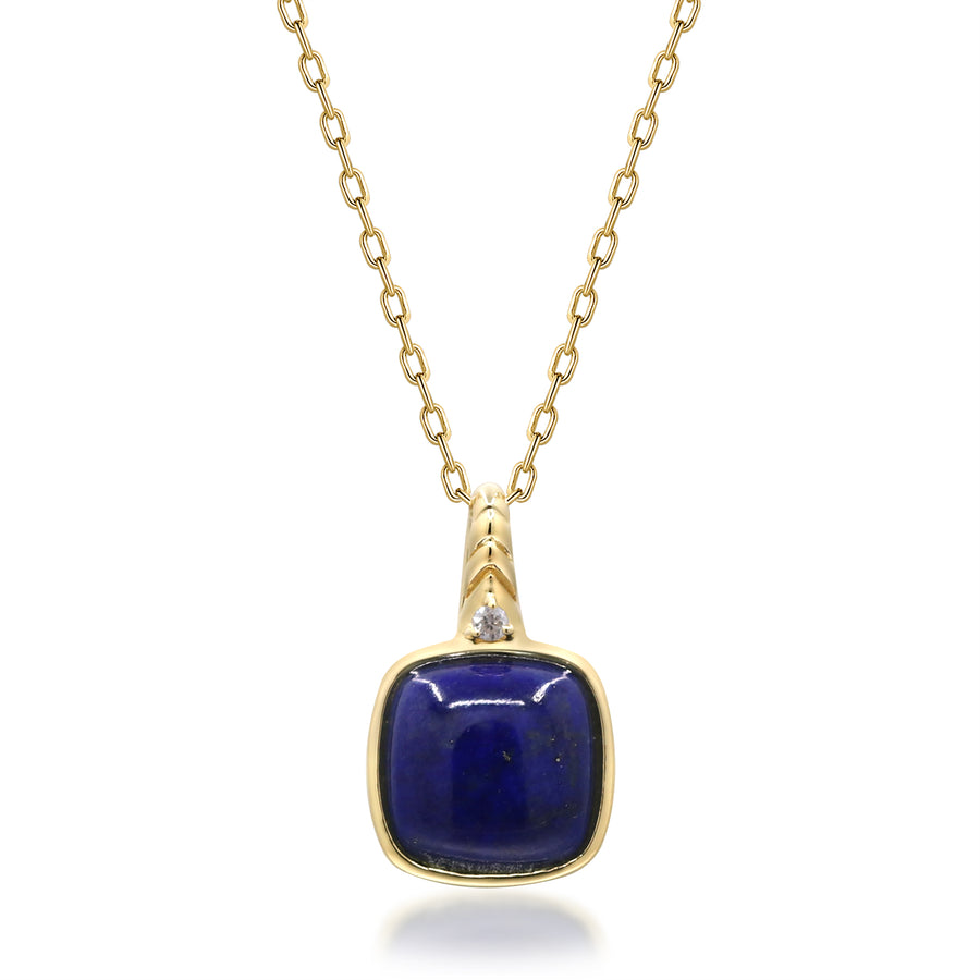 14K Yellow Gold Lapis Pendant