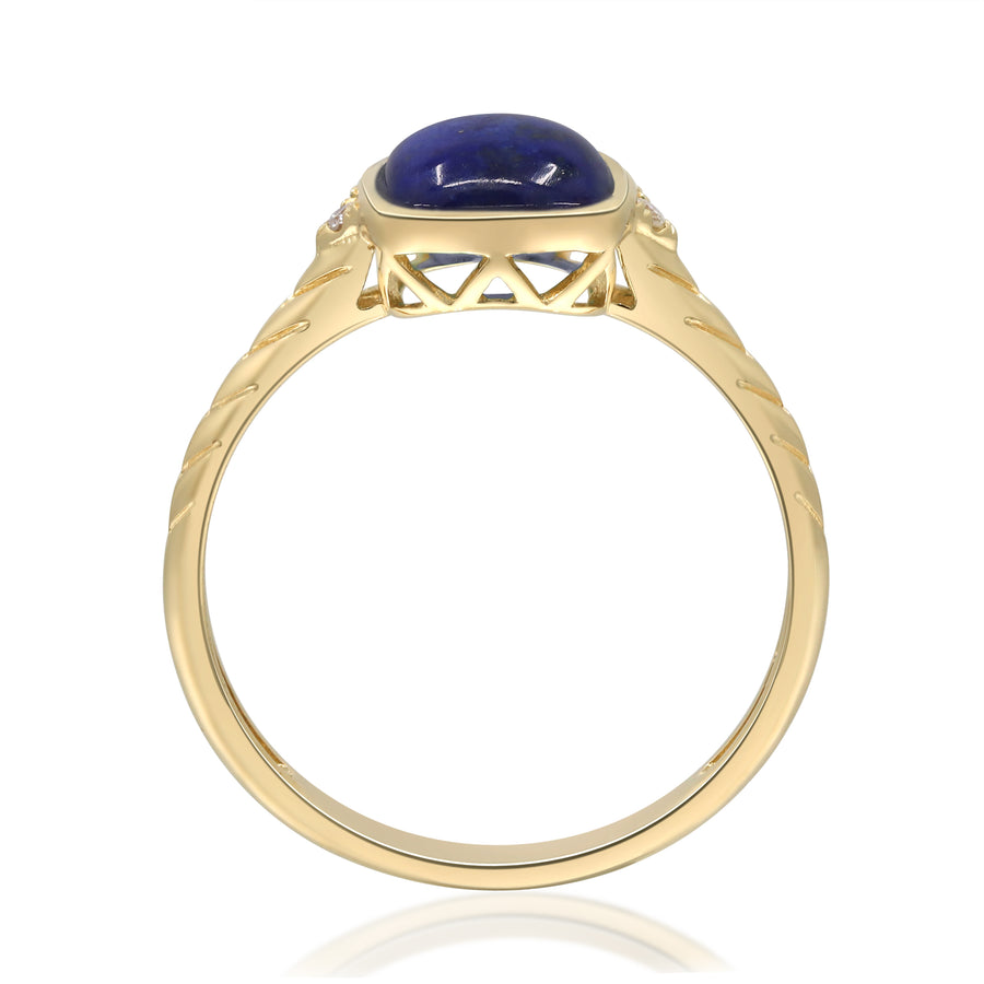 14K Yellow Gold Lapis Ring