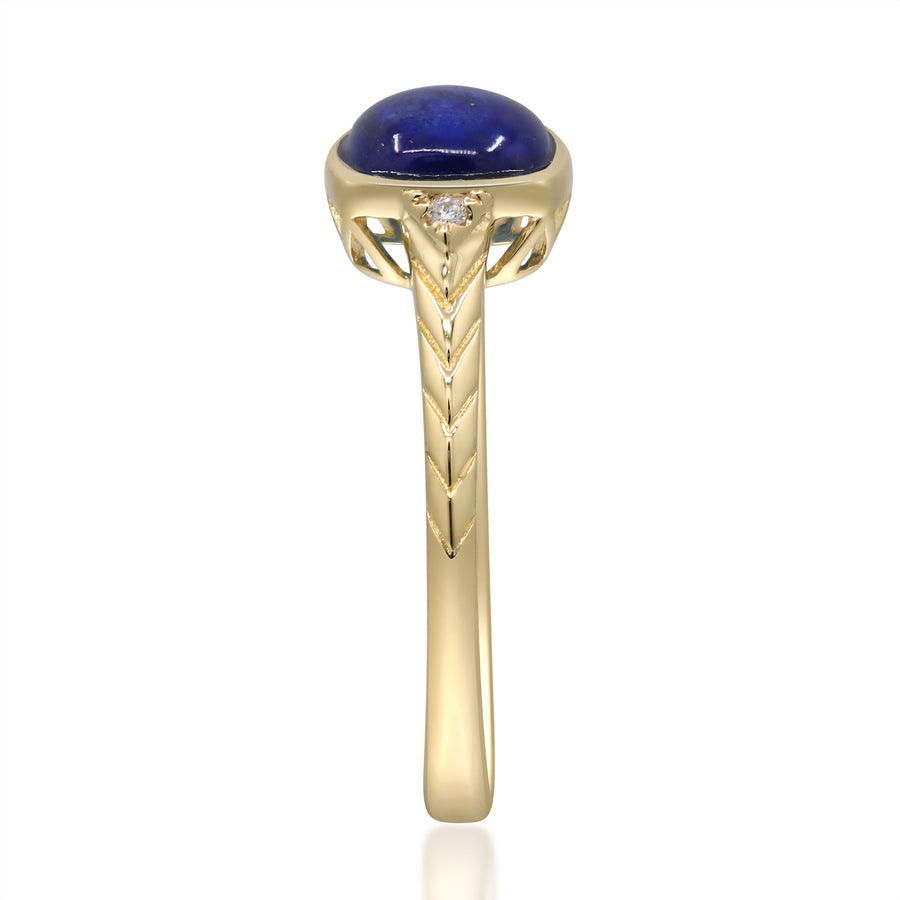 14K Yellow Gold Lapis Ring