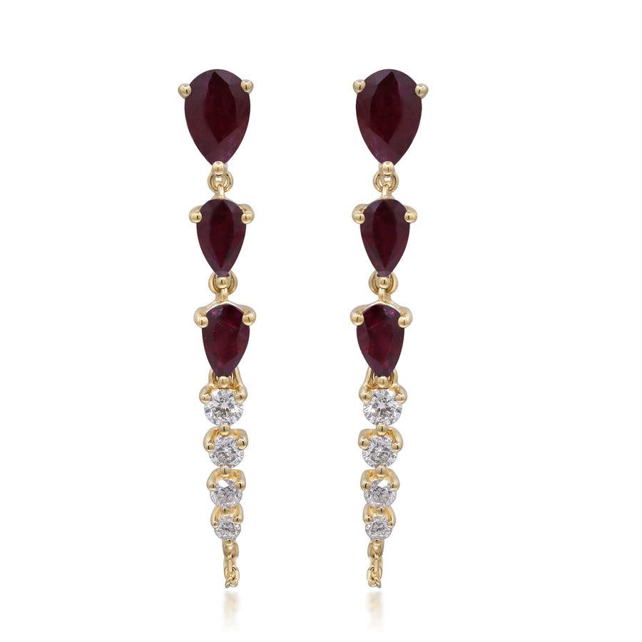 Penelope 14K Yellow Gold Pear-Cut Ruby Earrings