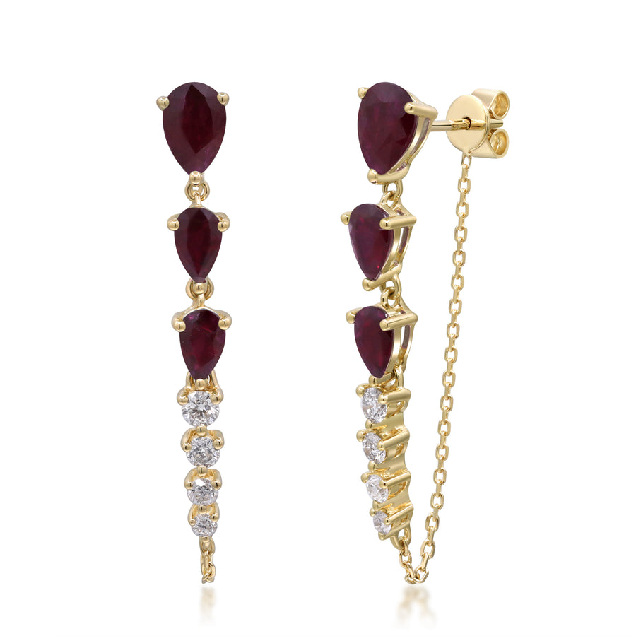 Penelope 14K Yellow Gold Pear-Cut Ruby Earrings