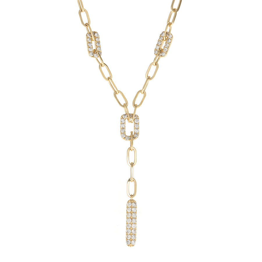 14K Yellow Gold White Diamond Necklace