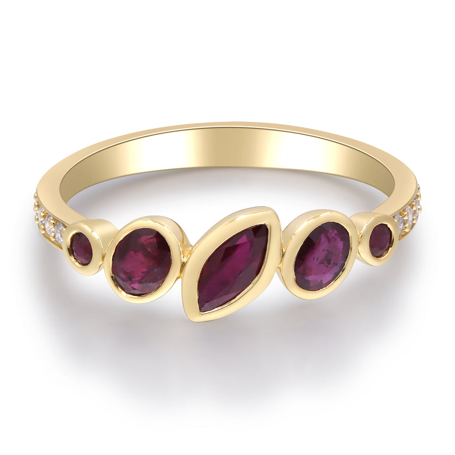 Ellie 14K Yellow Gold Marquise-Cut Ruby Ring