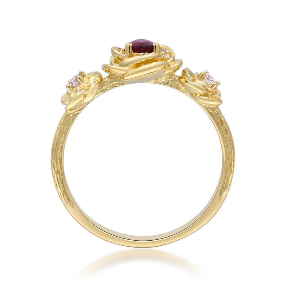 Josie 14K Yellow Gold Round-Cut Ruby Ring