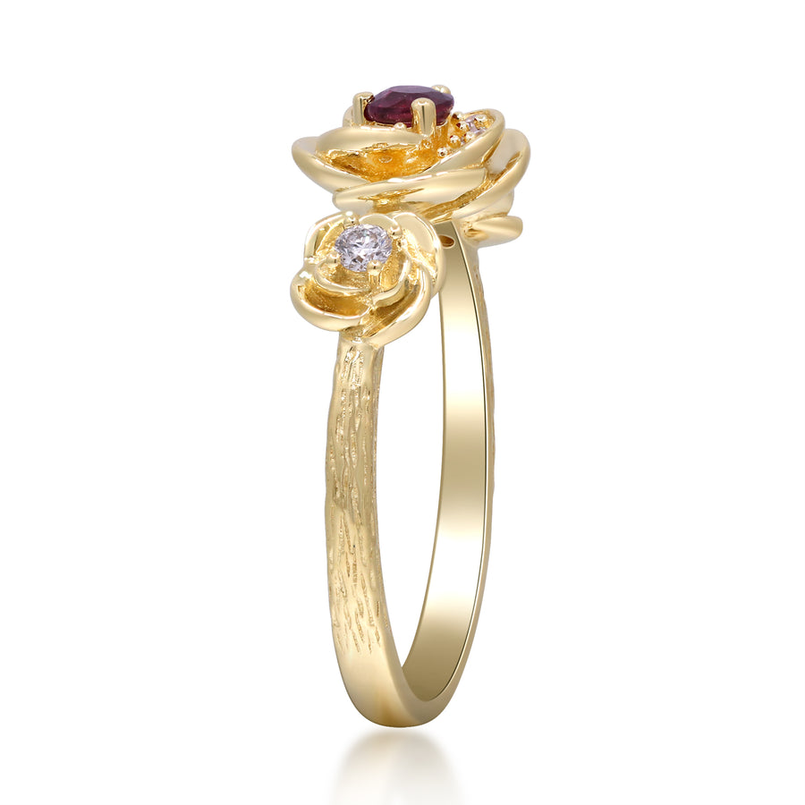 Josie 14K Yellow Gold Round-Cut Ruby Ring