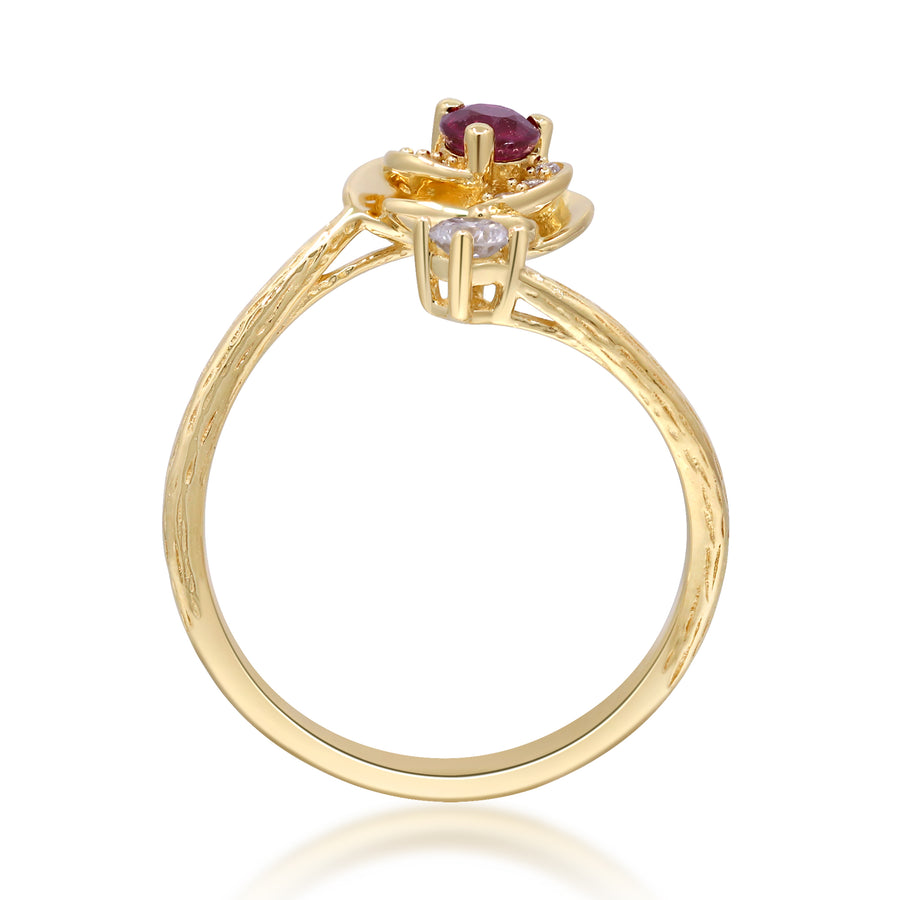 Josie 14K Yellow Gold Round-Cut Ruby Ring