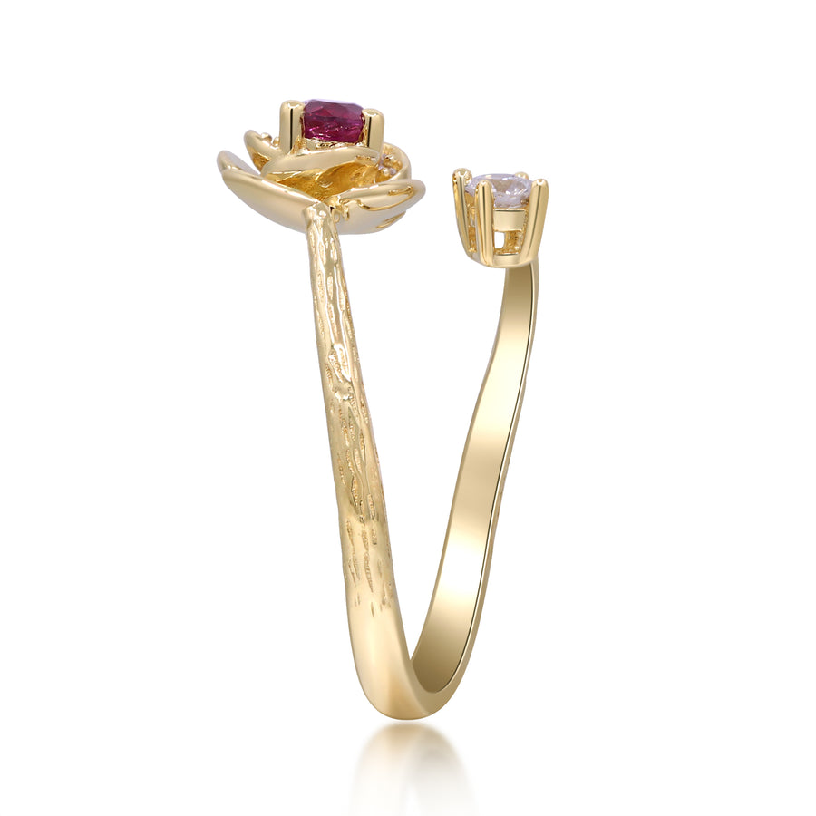 Josie 14K Yellow Gold Round-Cut Ruby Ring