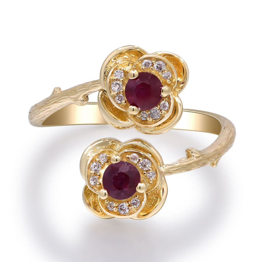 Josephine 14K Yellow Gold Round-Cut Ruby Ring