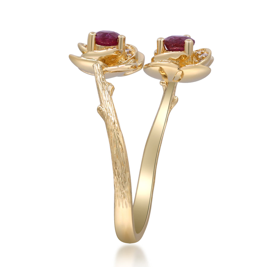 Josephine 14K Yellow Gold Round-Cut Ruby Ring