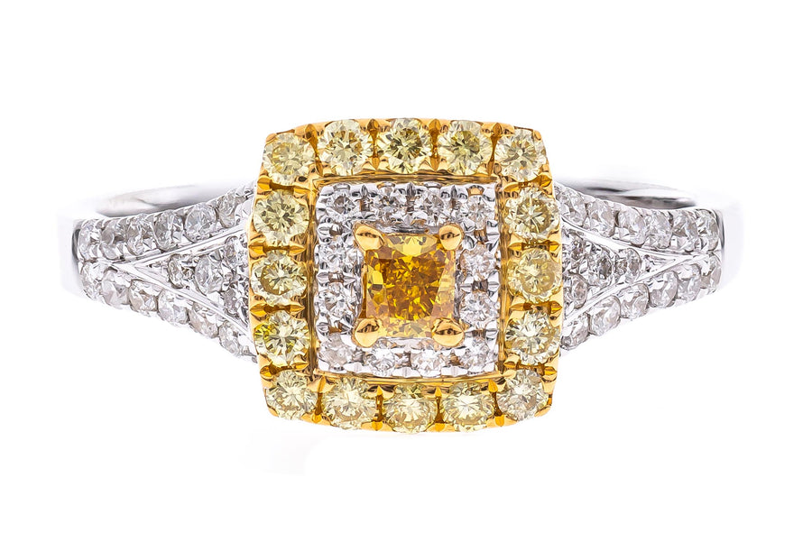 14K TT Gold Yellow Diamond Ring