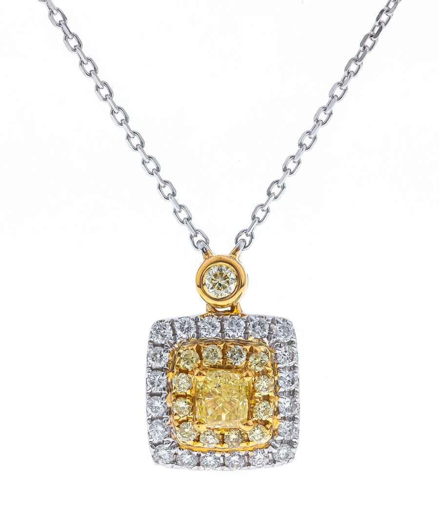 14K TT Gold Yellow Diamond Necklace