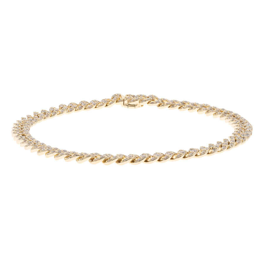 14K Yellow Gold White Diamond Bracelet