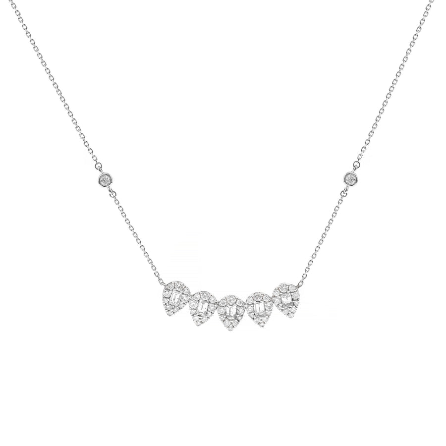 14K White Gold White Diamond Necklace