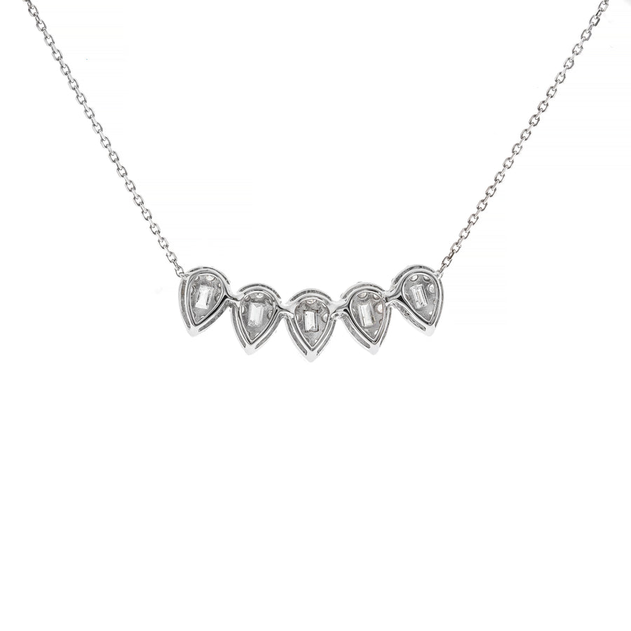 14K White Gold White Diamond Necklace