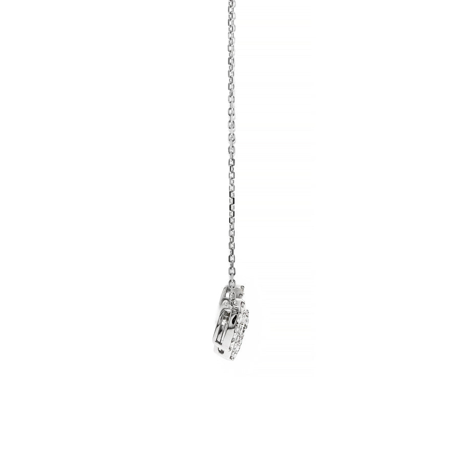 14K White Gold White Diamond Necklace