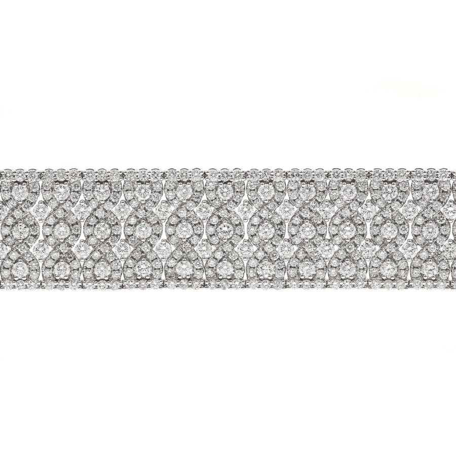 14K White Gold White Diamond Bracelets